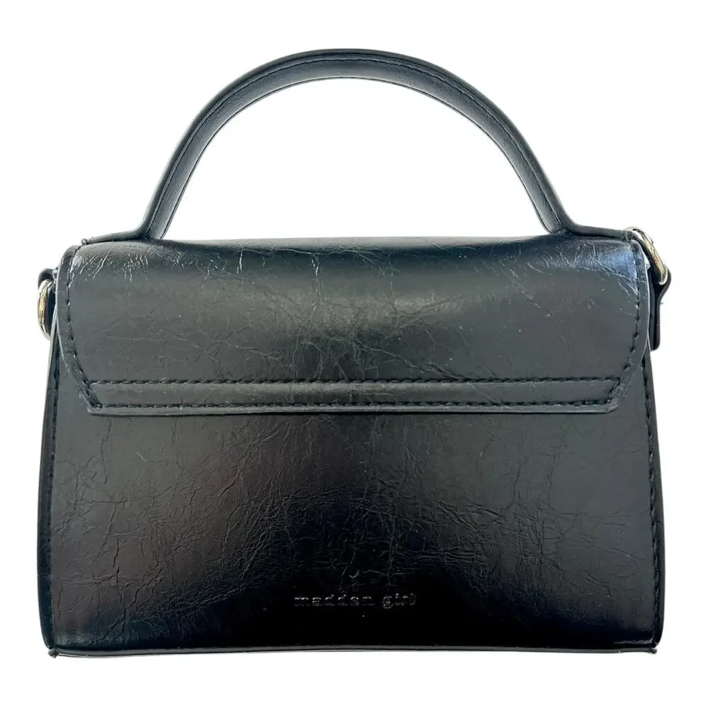 Madden Girl Black Mini Top Handle Purse Crossbody NWOT